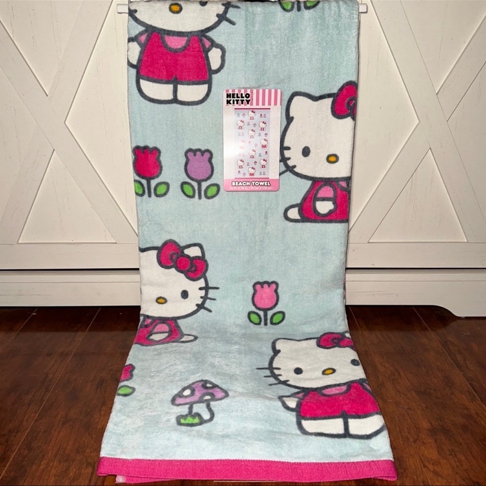 Hello Kitty Mushroom Floral Beach Towel